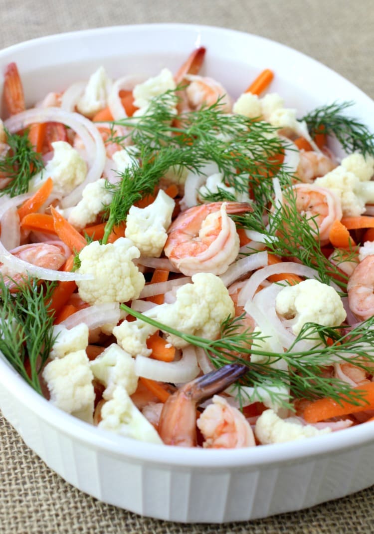 Pickled Shrimp and Vegetables process