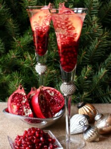 These Prosecco Holiday Pom Pom Cocktails have a some added flavor from pomegranate liquor!
