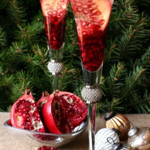 These Prosecco Holiday Pom Pom Cocktails have a some added flavor from pomegranate liquor!