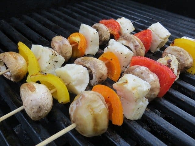 These Grilled Halloumi Cheese Kabobs are a great appetizer for cheese boards or tapas! We love making this grilled cheese for happy hour or snacking! IMG_1365
