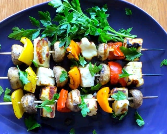 These Grilled Halloumi Cheese Kabobs are a great appetizer for cheese boards or tapas! We love making this grilled cheese for happy hour or snacking! IMG_1382