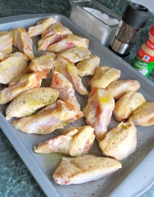 Chicken Wings on a baking sheet