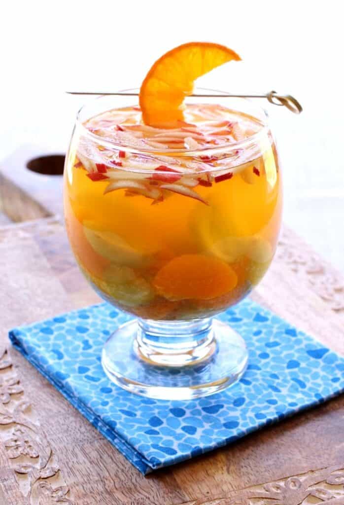 Make a pitcher of this BLue Moon Sangria for your next cocktail party!