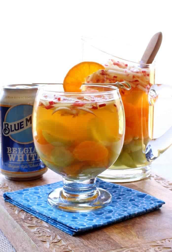This Blue Moon Sangria is the perfect cocktail for winter or summer!