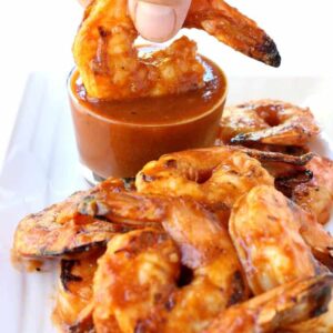 Grilled Shrimp Cocktail with Mango BBQ Sauce is perfect for appetizers!