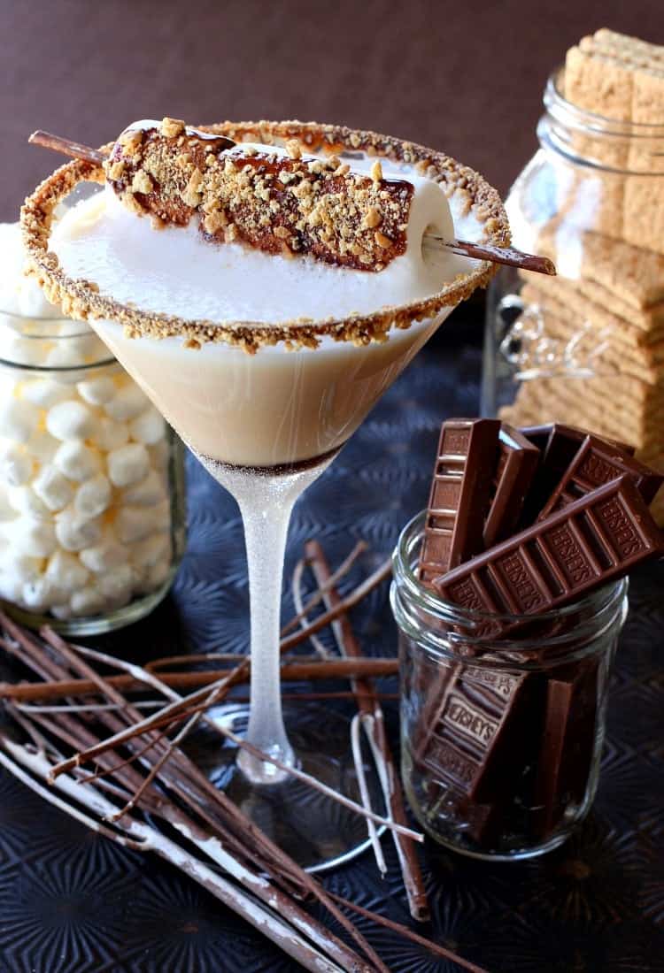 A S'mores Martini is a fun dessert cocktail for any time of the year! Whether you're out by the campfire or sitting inside by the fireplace! This S'mores Martini is perfect for a sweet, but boozy dessert cocktail!