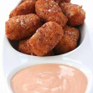 cheesy corned beef tater tots top