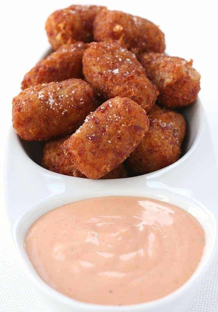 cheesy corned beef tater tots top