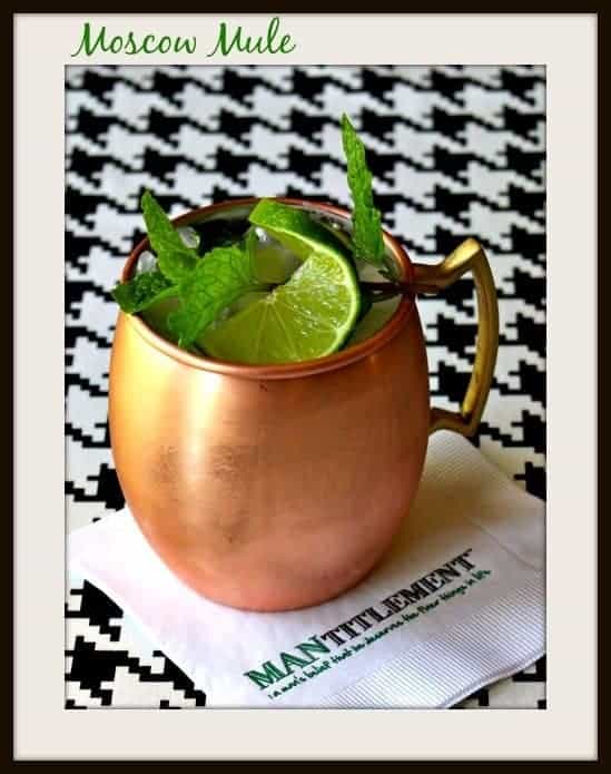 Moscow Mule cocktail on a napkin