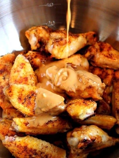 Peanut Butter & Jelly Wings with sauce