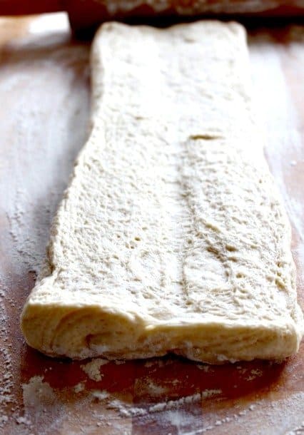 Sausage and pepper Stuffed Bread dough for filling