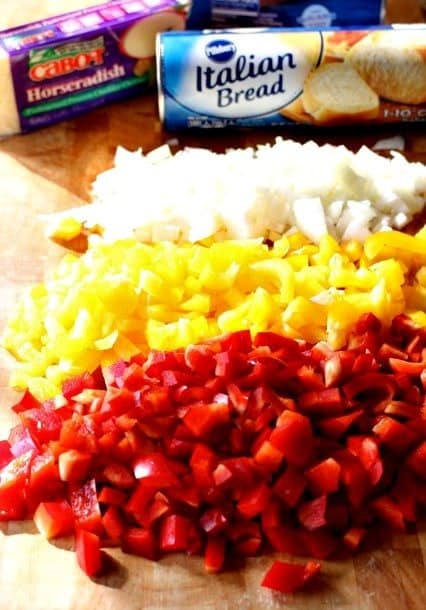 Sausage and pepper Stuffed Bread ingredients