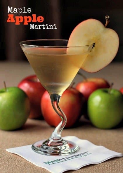 maple apple martini on a napkin