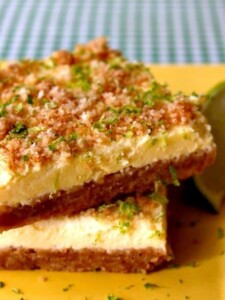 Two Tequila Lime Crush Bars stacked on a plate
