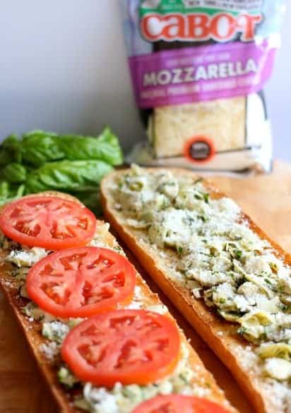 Cheesy Artichoke Bread process