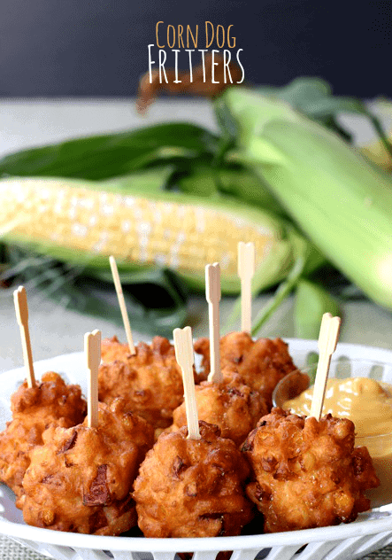 corn dog fritters featured