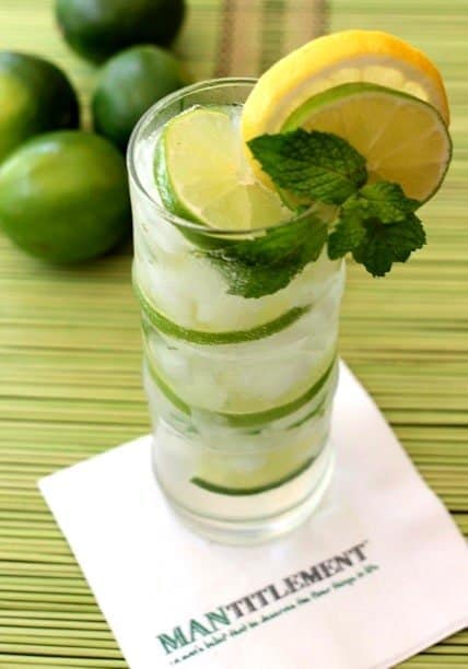 This Tequila Limeade Recipe is a combination of tequila, mint and seltzer