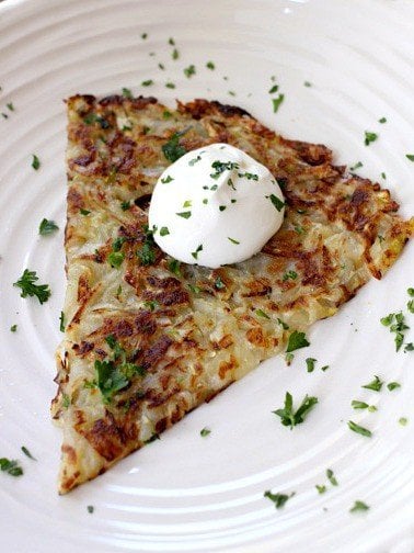 zucchini hash browns on a plate