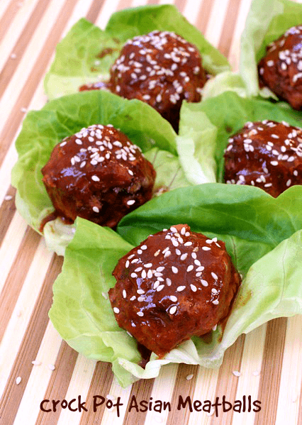 Crock pot asian meatballs are a low carb meatball recipe for appetizers or dinner