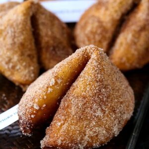 homemade fortune cookies that are made from soft tortillas