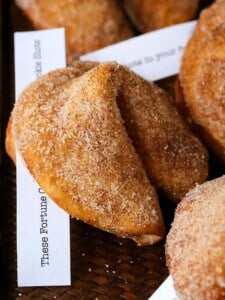 homemade fortune cookie recipes coated with cinnamon sugar