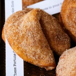 homemade fortune cookie recipes coated with cinnamon sugar