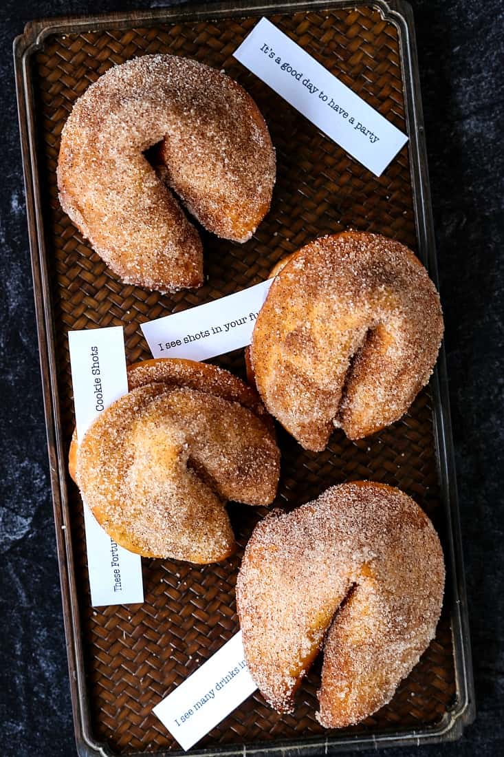 cinnamon sugar fortune cookies with customizable fortunes
