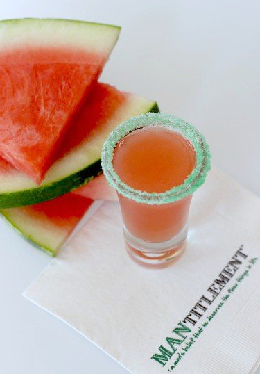 watermelon crawl shot on a napkin
