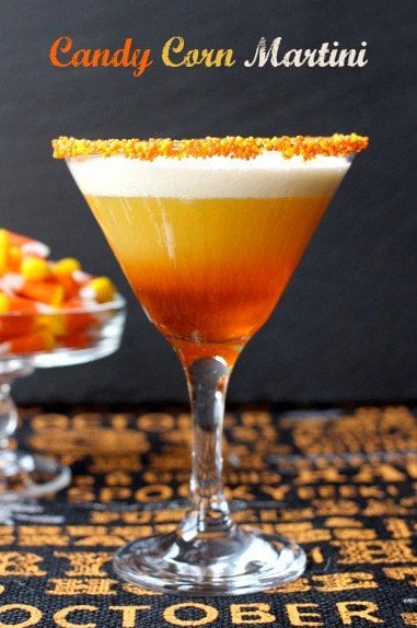Candy Corn Martini, a layered drink recipe