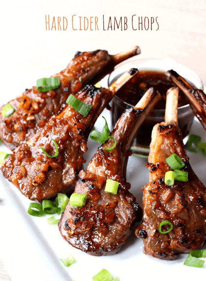 Hard Cider Lamb Chops with glaze