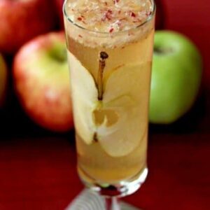 Apple Bourbon Bellini is a twist on a bellini recipe with chopped apples
