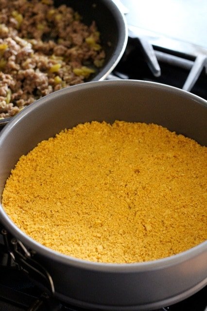 Sausage Tex-Mex Quiche in pan