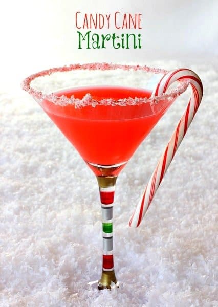 This Candy Cane Martini uses infused candy cane vodka