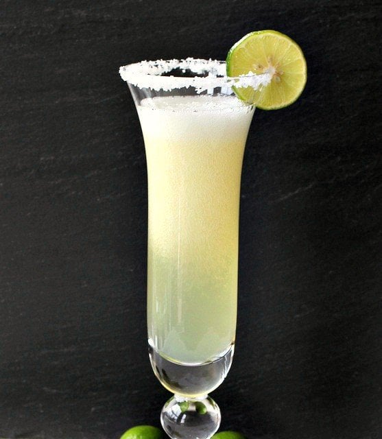 Champagne Margaritas with salt rim