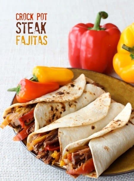 Crock Pot Steak Fajitas are one of the easiest way to make authentic tasting beef fajitas with only a few minutes of prep time! crock pot steak fajitas featured