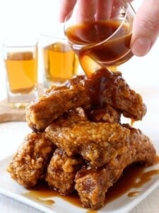 fried ribs with whiskey glaze