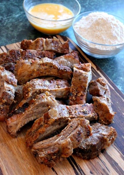 Chicken Fried Ribs with Whiskey Glaze are fried ribs that start with oven roasting the ribs
