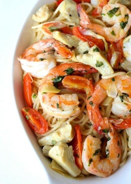 Skillet Shrimp and Artichoke Pasta - Mantitlement