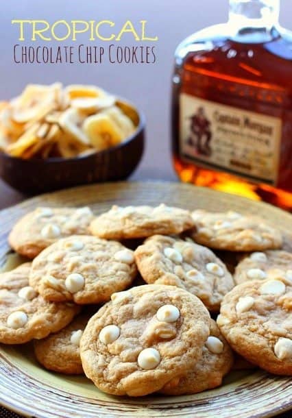 Tropical Chocolate Chip Cookies with rum