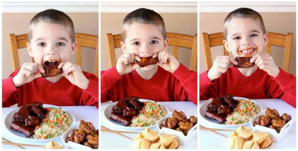 evan eating ribs