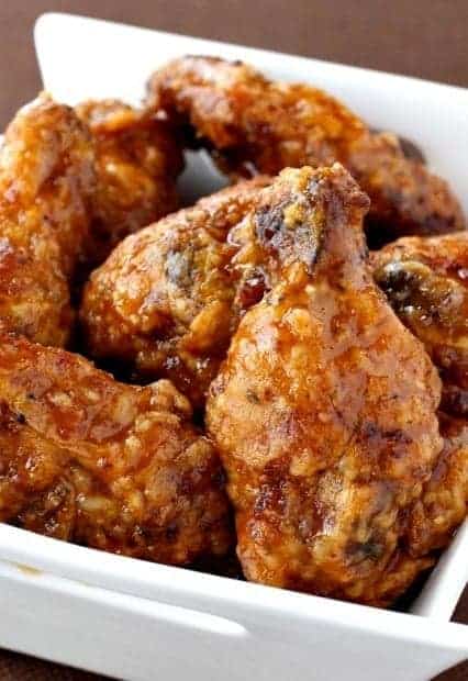 Whiskey Chicken Wings in a bowl