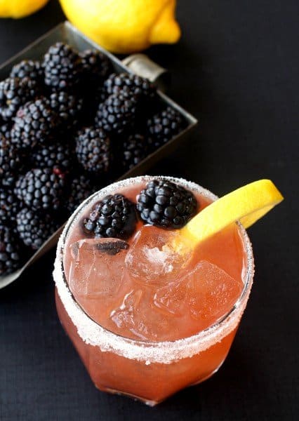 blackberry whiskey sour from the top