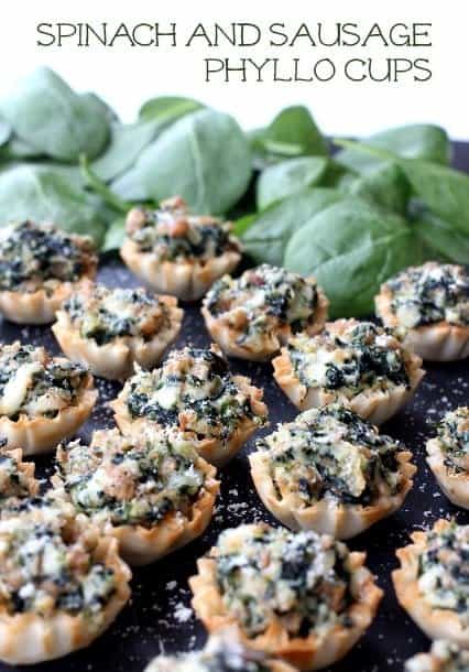 Spinach and Sausage Phyllo Cups hero shot