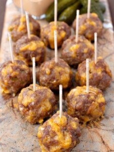 These Cheeseburger Meatballs are perfect for appetizers or a fun dinner!