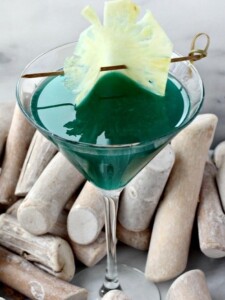 Seven Seas Martini is a martini recipe made with blue curacao