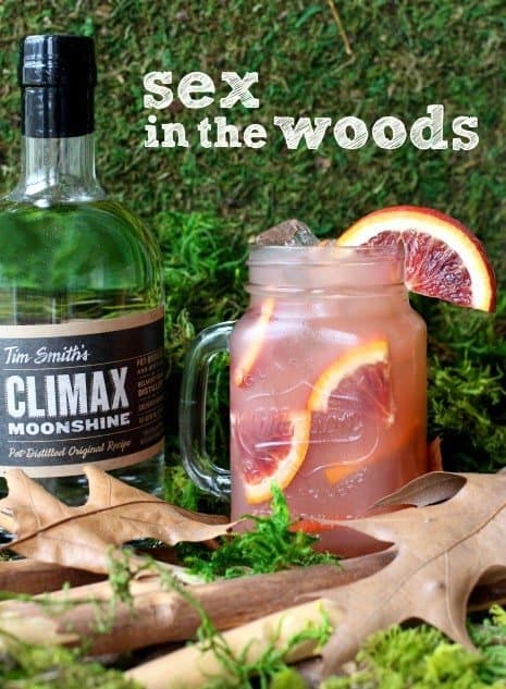 Sex In The Woods cocktail is a fruity drink made with moonsine