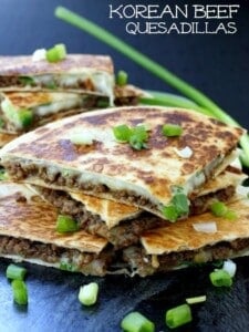 Quesadillas recipe with a Korean beef filling