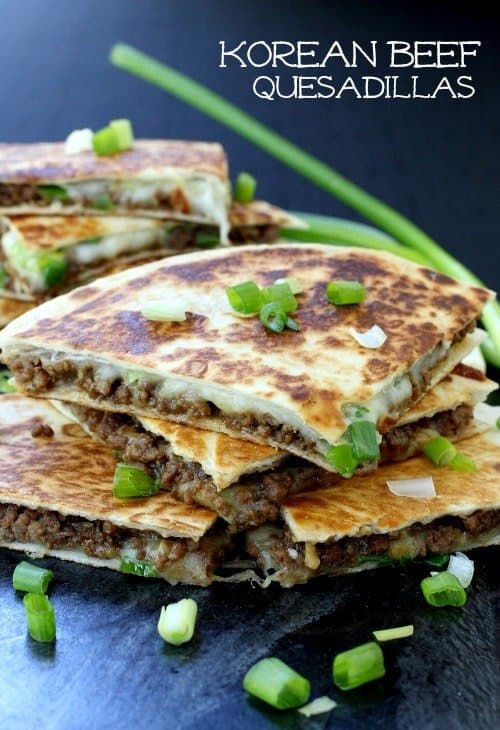 Quesadillas recipe with a Korean beef filling