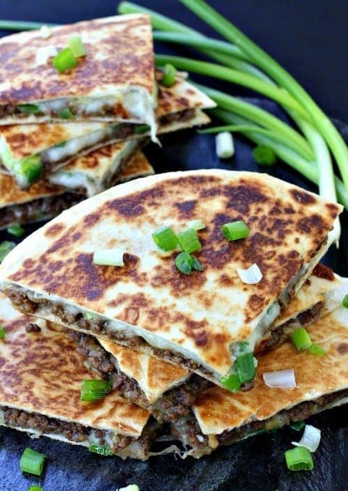 Korean Beef Quesadillas on plate