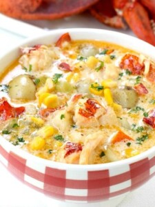 Lobster and Corn Chowder in a bowl